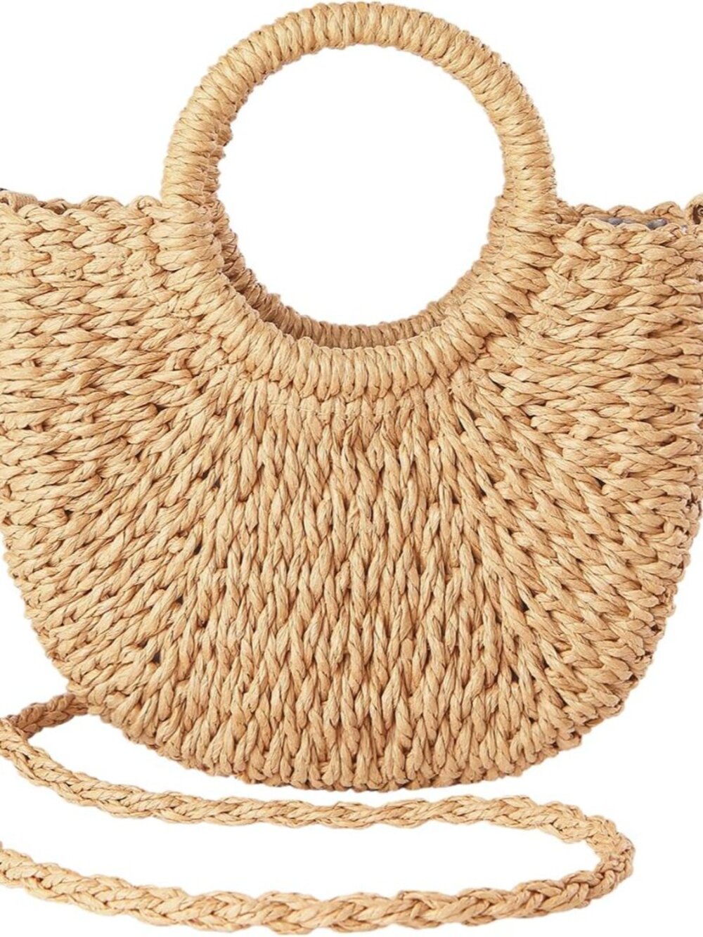 Straw Beach Bag for Women, Crochet Crossbody Bags Small Boho Purse,Top Handle Cu